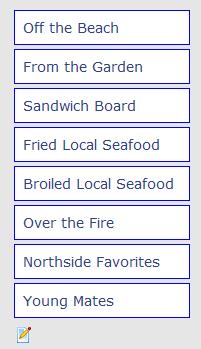 Completely customizable menu categories.